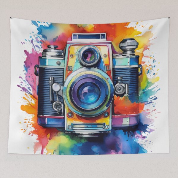 Item preview, Timeless Lens: A Vibrant Watercolor Tribute to Vintage Photography designed and sold by drawbey.