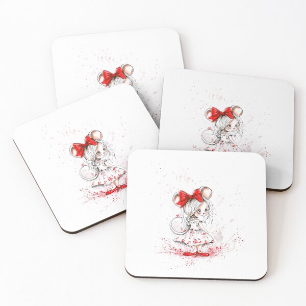 Item preview, Little Mouse Girl with Big Red Bow designed and sold by ArtbyJustis.