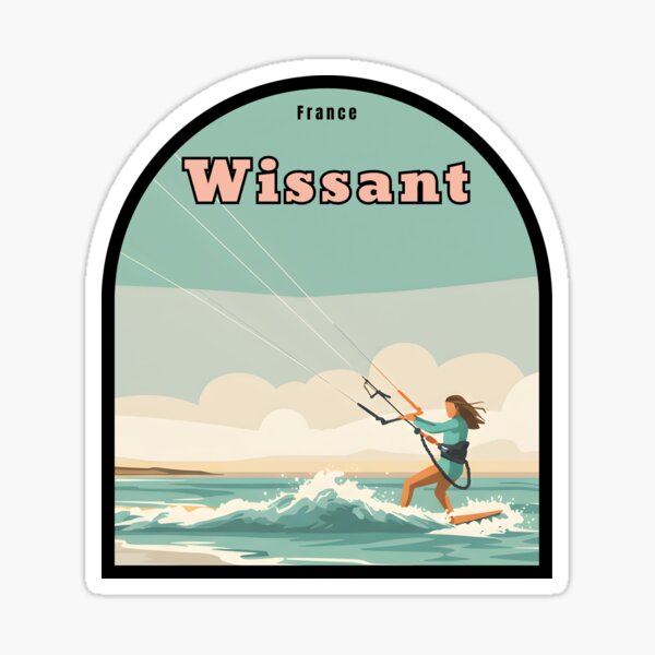Aperçu de l'œuvre Kitesurf à Wissant - France créée et vendue par Linbo Shop.