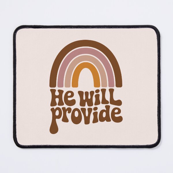 Item preview, He Will Provide Boho Rainbow Christian Bible Verse Typography designed and sold by  KnitLuv.