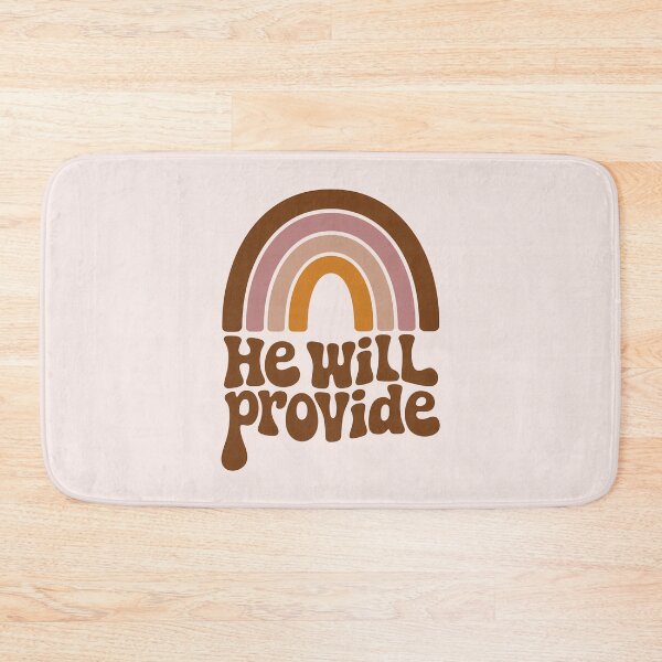 Item preview, He Will Provide Boho Rainbow Christian Bible Verse Typography designed and sold by  KnitLuv.