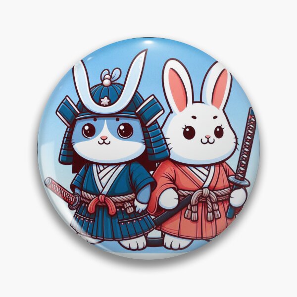 Item preview, samurai cute cat and rabbit designed and sold by Dogandesighn.
