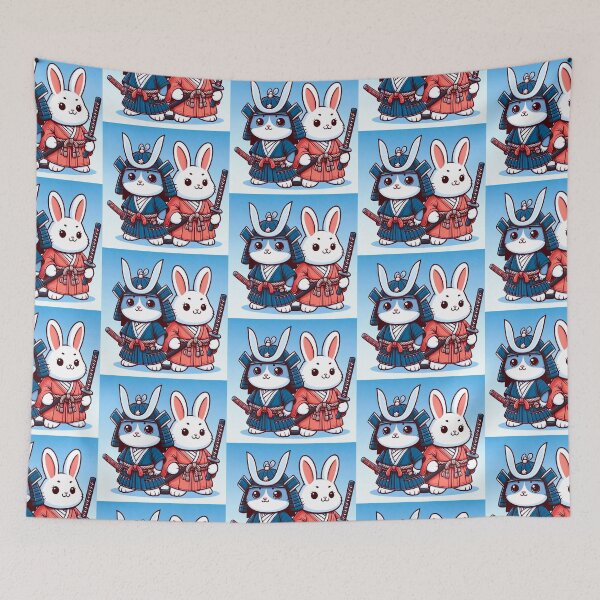 Item preview, samurai cute cat and rabbit designed and sold by Dogandesighn.
