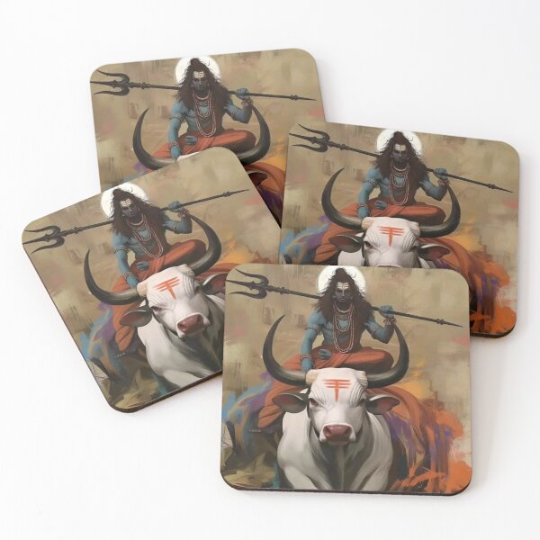 Item preview, Lord Shiva Riding Nandi – Divine Warrior Art designed and sold by IndianShopper.