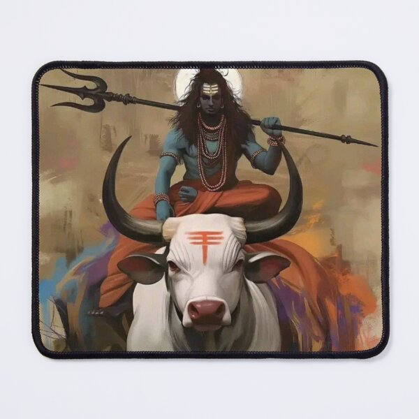 Item preview, Lord Shiva Riding Nandi – Divine Warrior Art designed and sold by IndianShopper.
