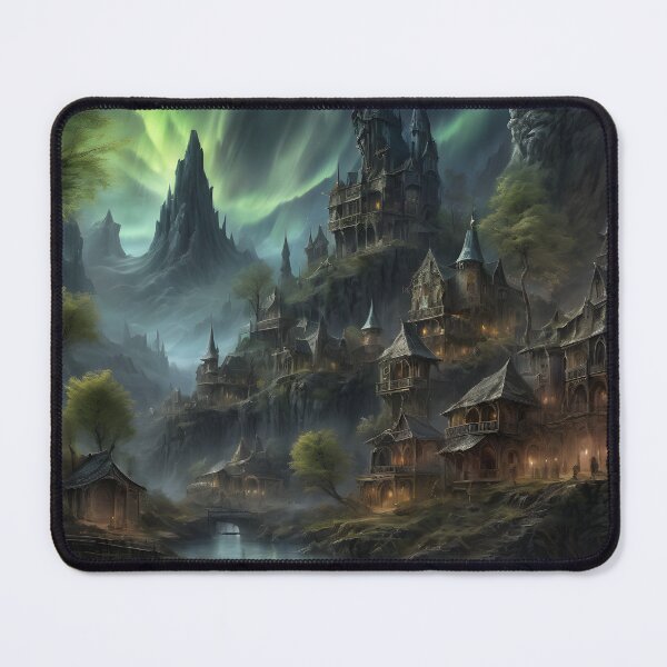 Item preview, Enchanted Medieval Village Under Northern Lights designed and sold by Abdu Innovations.