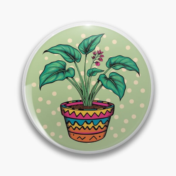 Item preview, Green Indoor House Flower Plant Round Sticker designed and sold by colorleafz.