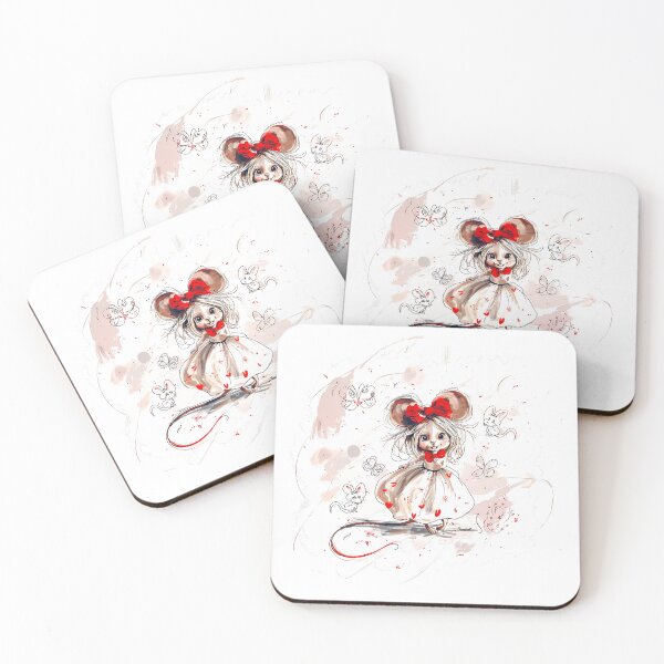 Item preview, Little Mouse Girl with Red Bow designed and sold by ArtbyJustis.