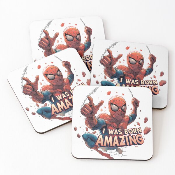 Item preview, I Was Born Amazing Superhero Theme Motivational T-Shirt Spiderman designed and sold by adnananwar.