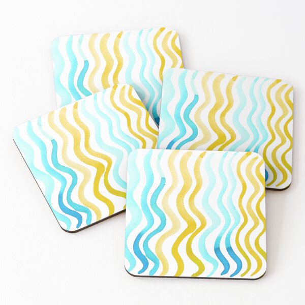 Item preview, Wavy lines - yellow and blue designed and sold by wackapacka.
