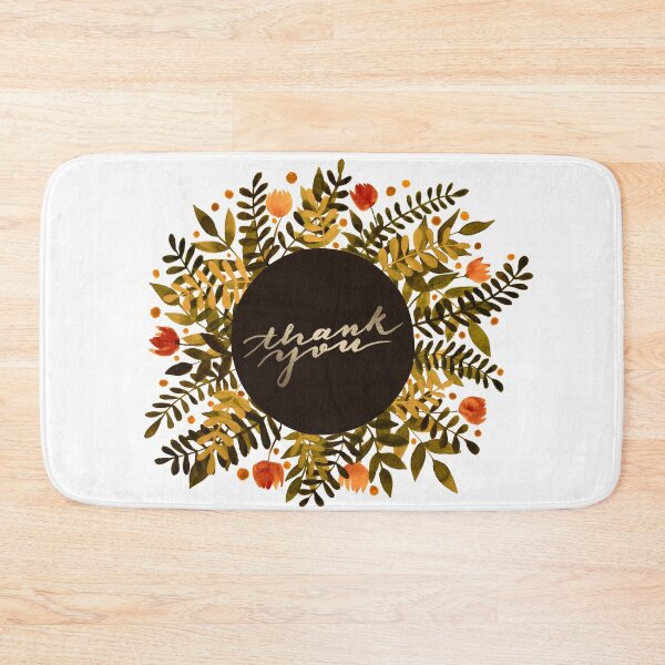 Item preview, Thank you flowers and branches - sap green and ochre designed and sold by wackapacka.
