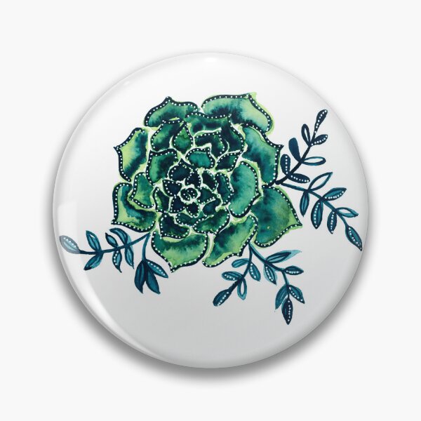 Item preview, Watercolor  houseleek - emerald designed and sold by wackapacka.