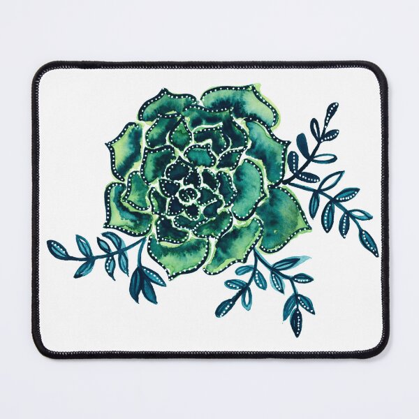 Item preview, Watercolor houseleek - emerald designed and sold by wackapacka.