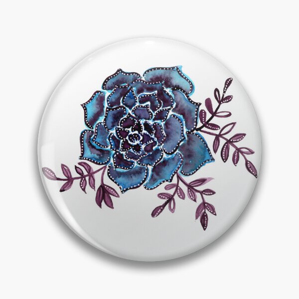 Item preview, Watercolor  houseleek - blue and burgundy designed and sold by wackapacka.