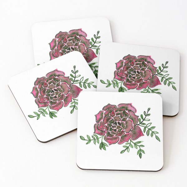 Item preview, Watercolor  houseleek - pink and green designed and sold by wackapacka.