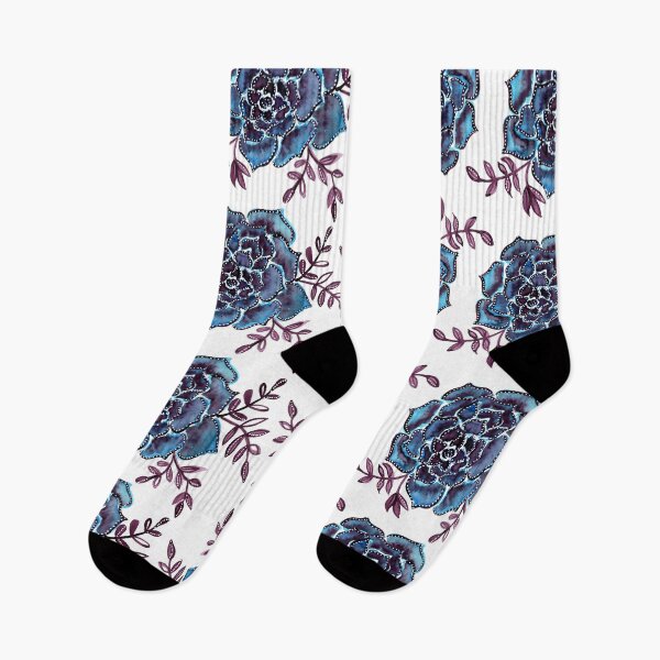 Item preview, Watercolor  houseleek - blue and burgundy designed and sold by wackapacka.