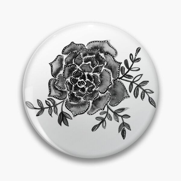 Item preview, Watercolor  houseleek - black and white designed and sold by wackapacka.