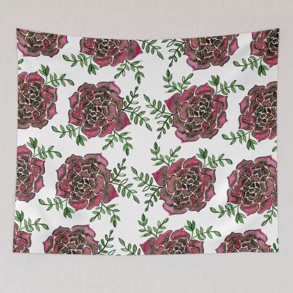 Item preview, Watercolor  houseleek - pink and green designed and sold by wackapacka.