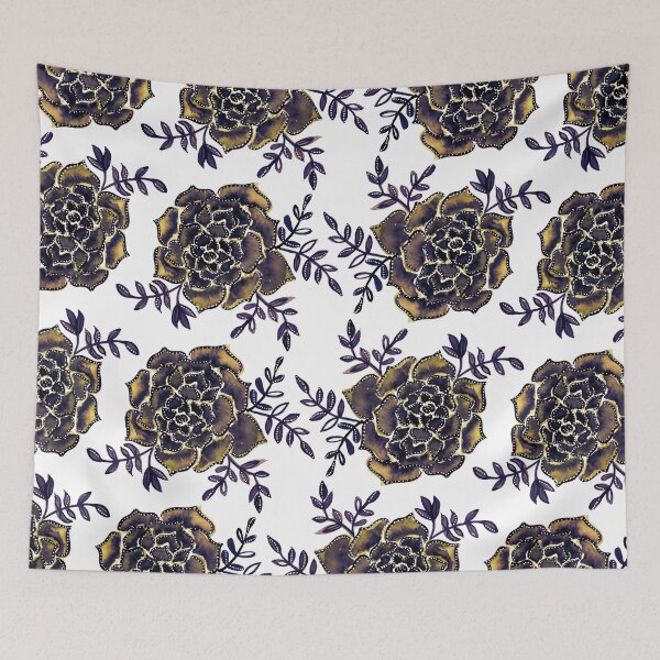 Item preview, Watercolor  houseleek - purple and ochre designed and sold by wackapacka.
