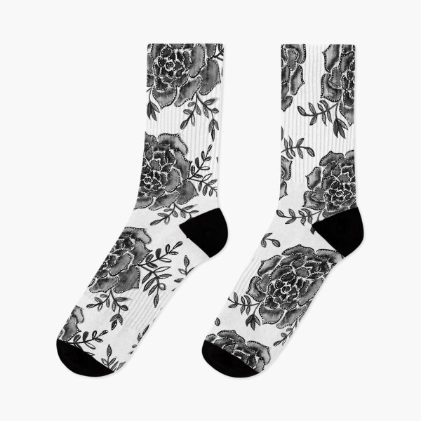 Item preview, Watercolor  houseleek - black and white designed and sold by wackapacka.