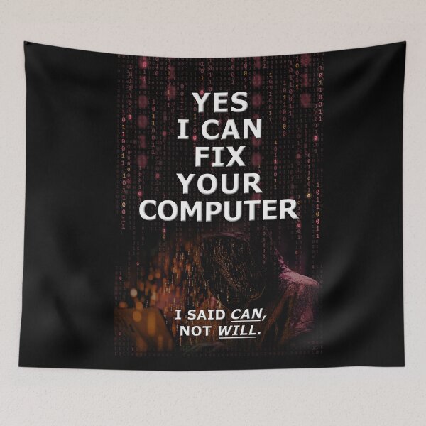 Item preview, Funny Tech Support Poster I Can Fix Your Computer Wall Art - Red designed and sold by Nerd Shizzle.