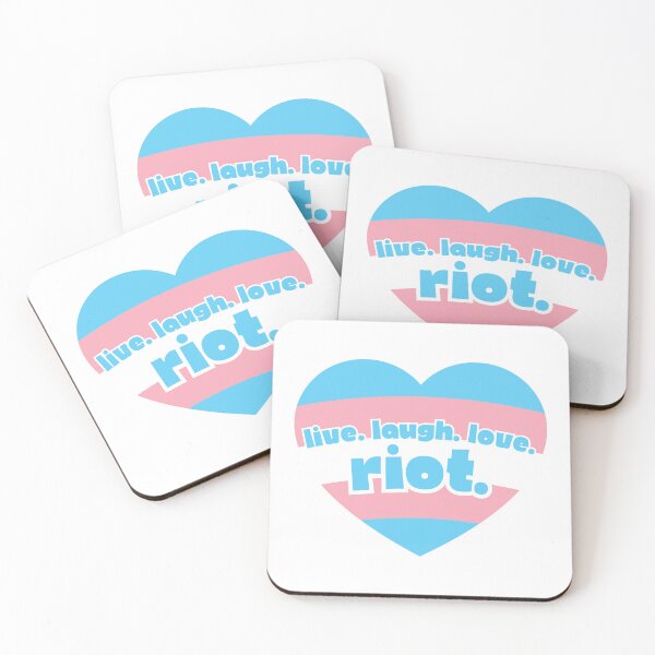 Item preview, Live. Laugh. Love. Riot. Trans Pride Flag Heart Blue - LGBTQIA+ Activist designed and sold by Kristalin Glass.