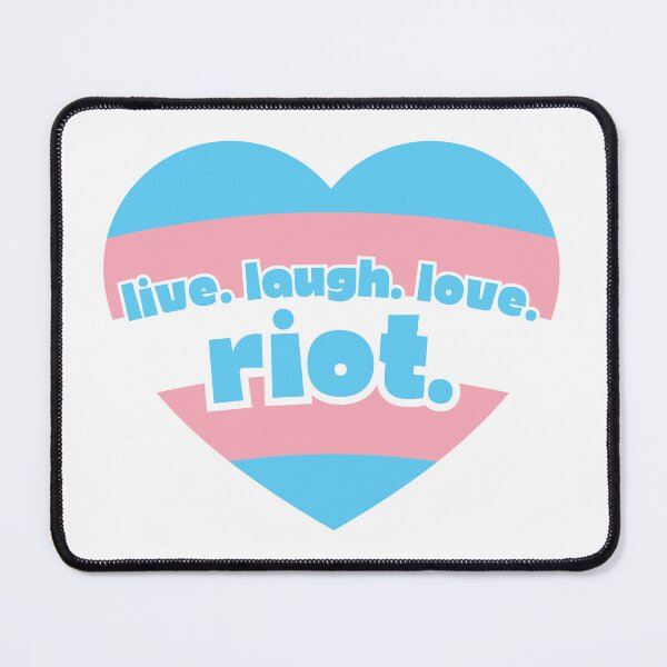 Item preview, Live. Laugh. Love. Riot. Trans Pride Flag Heart Blue - LGBTQIA+ Activist designed and sold by Kristalin Glass.