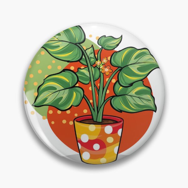Item preview, Green Indoor House Flower Plant Round Sticker designed and sold by colorleafz.