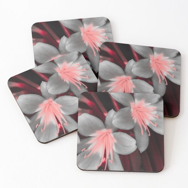 Item preview, Gray and Pink Flowers Against Deep-Red Leaves designed and sold by CountyKent.