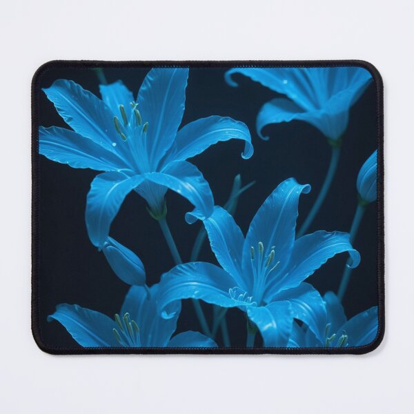 Item preview, Blue Lilies on Black designed and sold by ArtSE46.