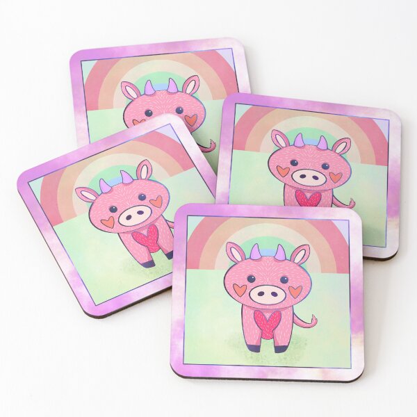 Item preview, Little Pink Valentine Cow designed and sold by limonlaur.