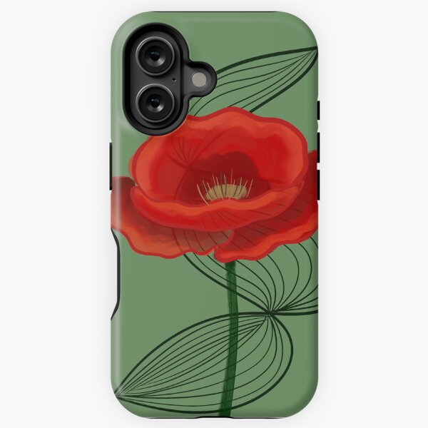 Item preview, Moderne rote Mohnblume designed and sold by NamasteDoodles.