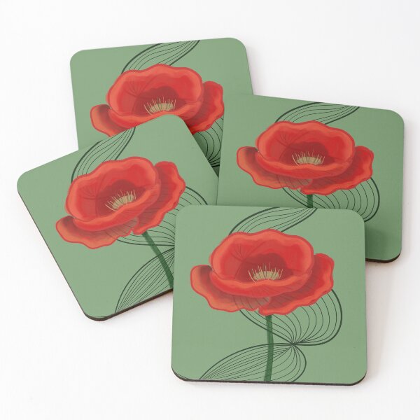 Item preview, Modern Red Poppy designed and sold by NamasteDoodles.