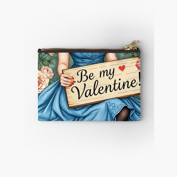 Item preview, Be my Valentine wooden table in a blond girls hand beautiful illustration designed and sold by EmeraldeaArt.