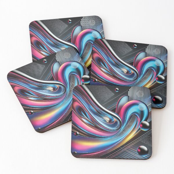 Item preview, Futuristic Metallic Fluid Art – High-Tech Abstract Aesthetic designed and sold by Gold Turtle  Lina.
