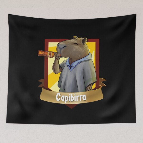 Item preview, Illustration of a Capybara drinking Colombian beer in a pun designed and sold by FoxnakeChiros.