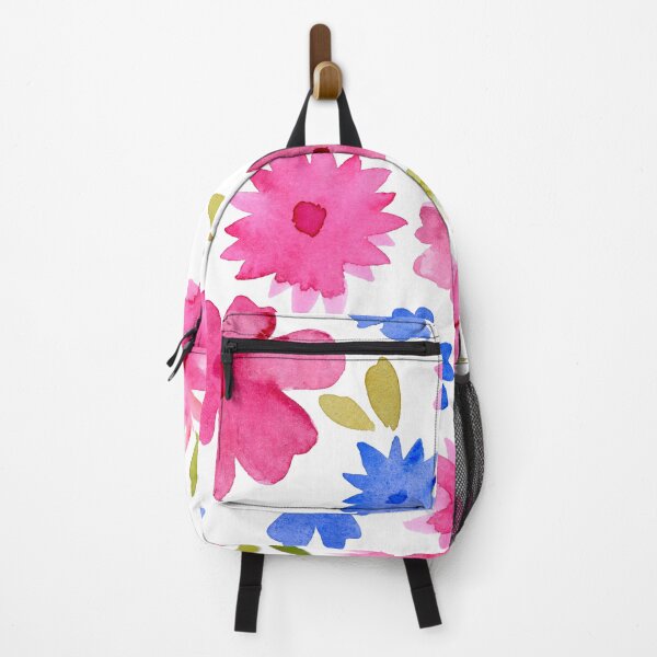 Vista previa del artículo con la obra «Patrón floral suelto - rosa y azul», diseñado y vendido por wackapacka.