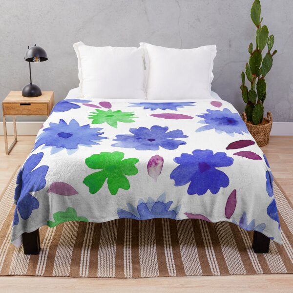 Item preview, Loose floral pattern - blue and green designed and sold by wackapacka.
