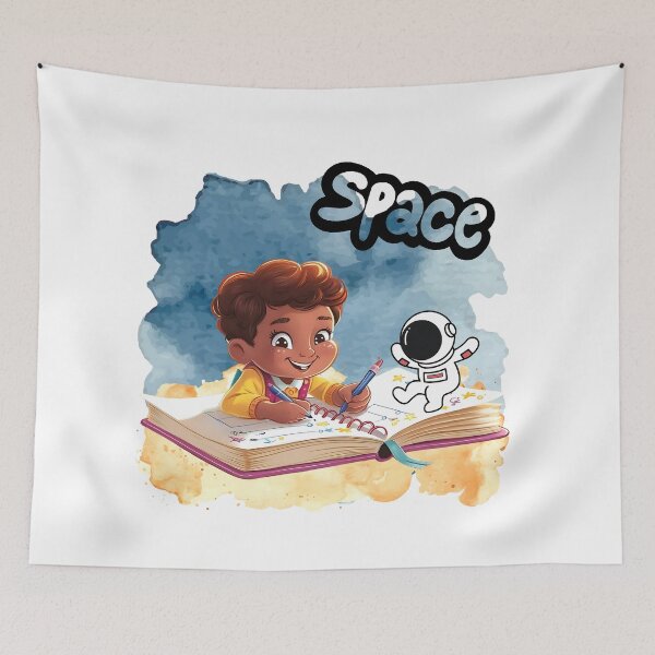 Item preview, A Joyful Boy Writing His Dreams in Space designed and sold by ChenEngEng.