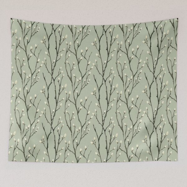 Item preview, Spring branches pattern on green designed and sold by ivorry.