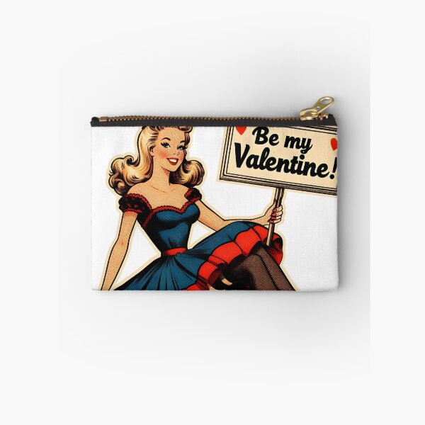 Item preview, Blond pinup girl with a wooden table: be my Valentine designed and sold by EmeraldeaArt.