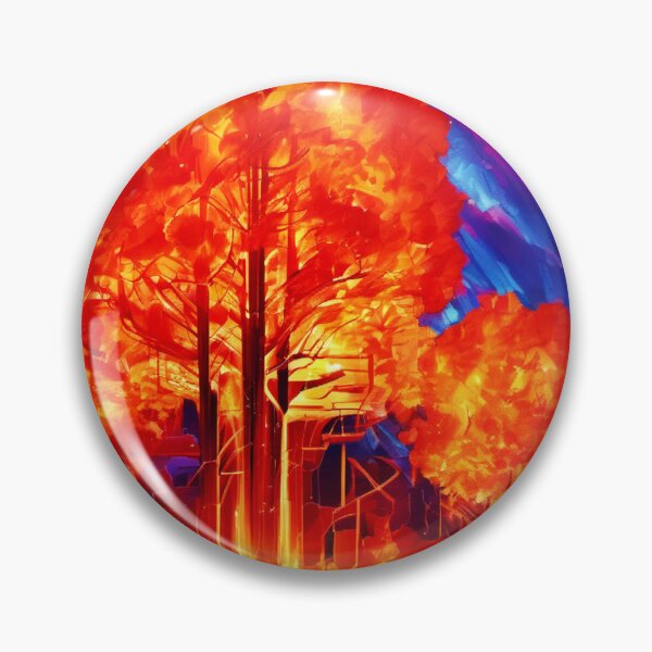 Item preview, Fiery Forest Ablaze in Vivid Colors designed and sold by Health And Fitness Posts e-Store.