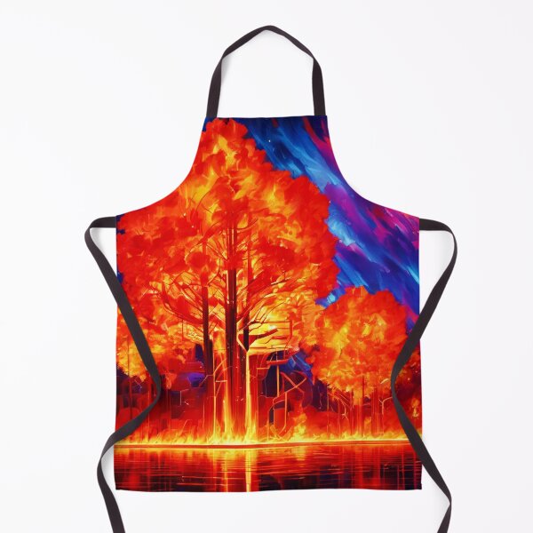 Item preview, Fiery Forest Ablaze in Vivid Colors designed and sold by Health And Fitness Posts e-Store.