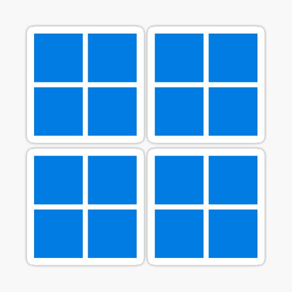 Aperçu de l'œuvre Autocollant avec logo Windows 11 x4 créée et vendue par Cat Face.