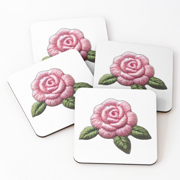 Aperçu de l'œuvre Rose brodée créée et vendue par Brush&Hue.