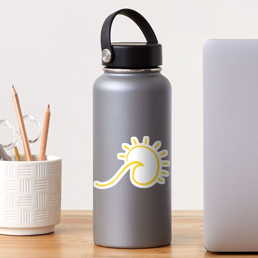 yellow beach wave sun shine Sticker