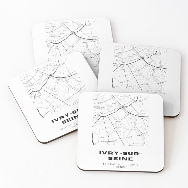 Item preview, Minimalist Ivry-sur-Seine Map Art - France City Coordinates Design designed and sold by RM-Journey.