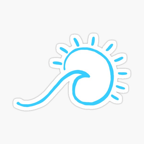 blue beach wave sun shine Sticker