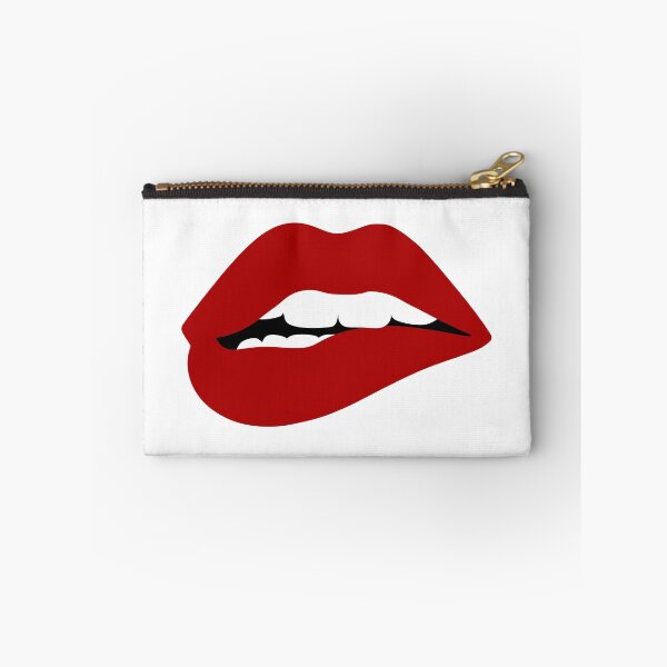 Item preview, Bold Red Lips Biting Flirty Expression designed and sold by theartfulaspie.