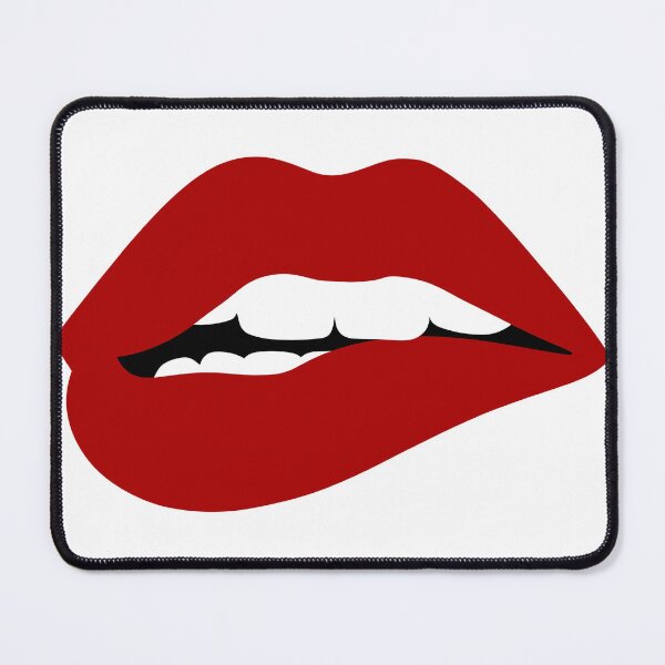 Item preview, Bold Red Lips Biting Flirty Expression designed and sold by theartfulaspie.